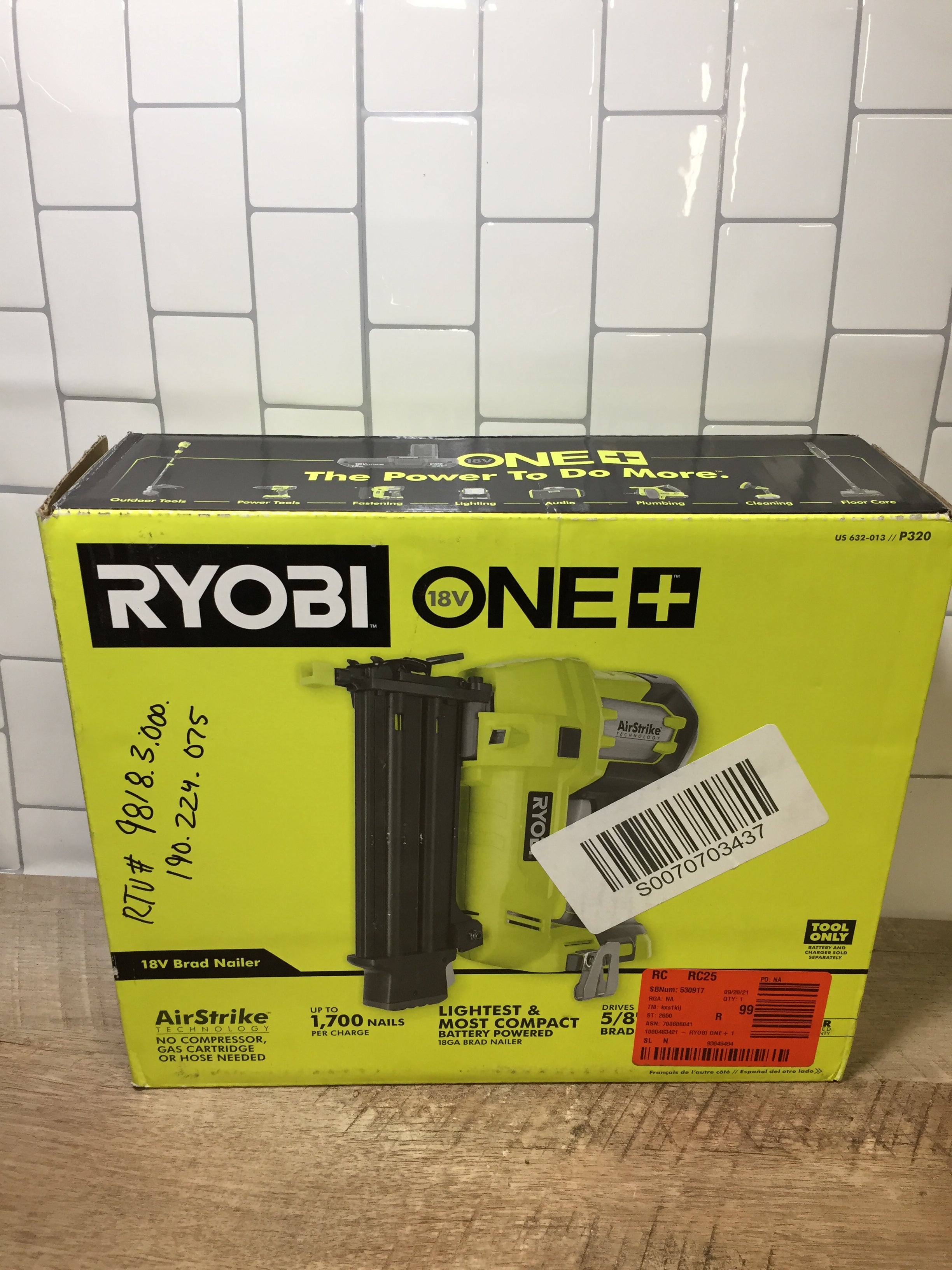 18-Volt ONE+ AirStrike 18-Gauge Cordless Brad Nailer (Tool-Only) (7009119568055)
